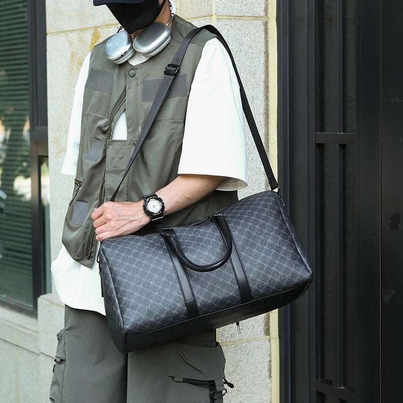 The Velora™ Signature Checkered Weekender